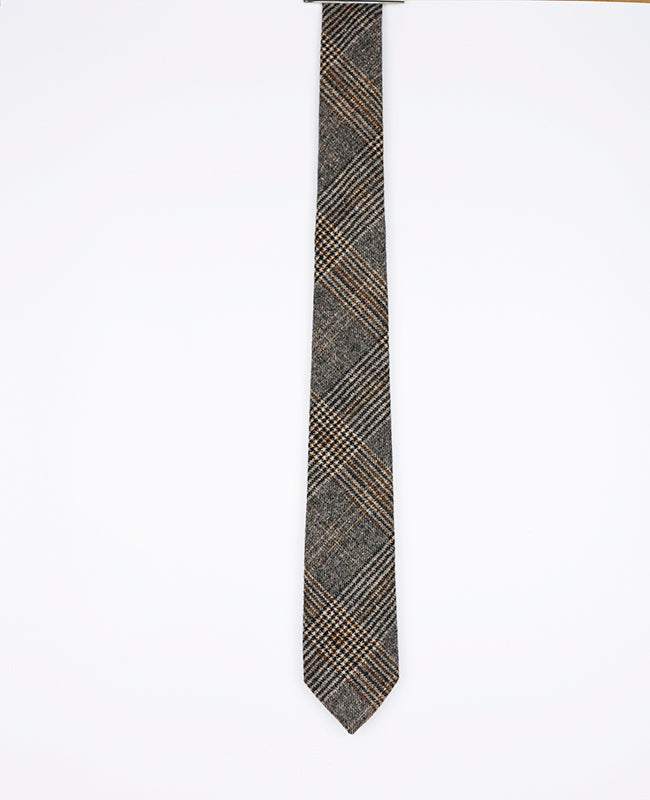 Cravate Tartan Gris n°6 Homme en Laine | Norbert - Unipap's