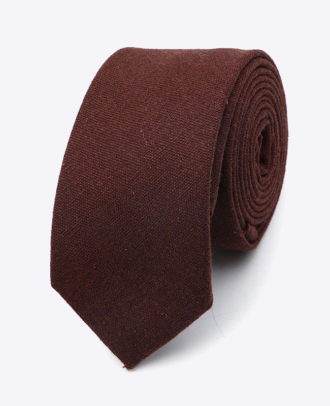 Cravate Marron n°2 Homme en Lin | Basile - Unipap's