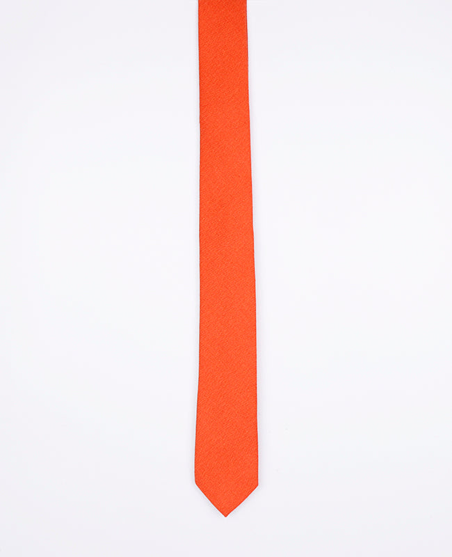 Cravate Orange n°1 Homme en Lin | Basile - Unipap's
