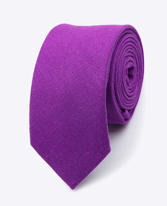 Cravate Violet n°2 Homme en Lin | Basile - Unipap's