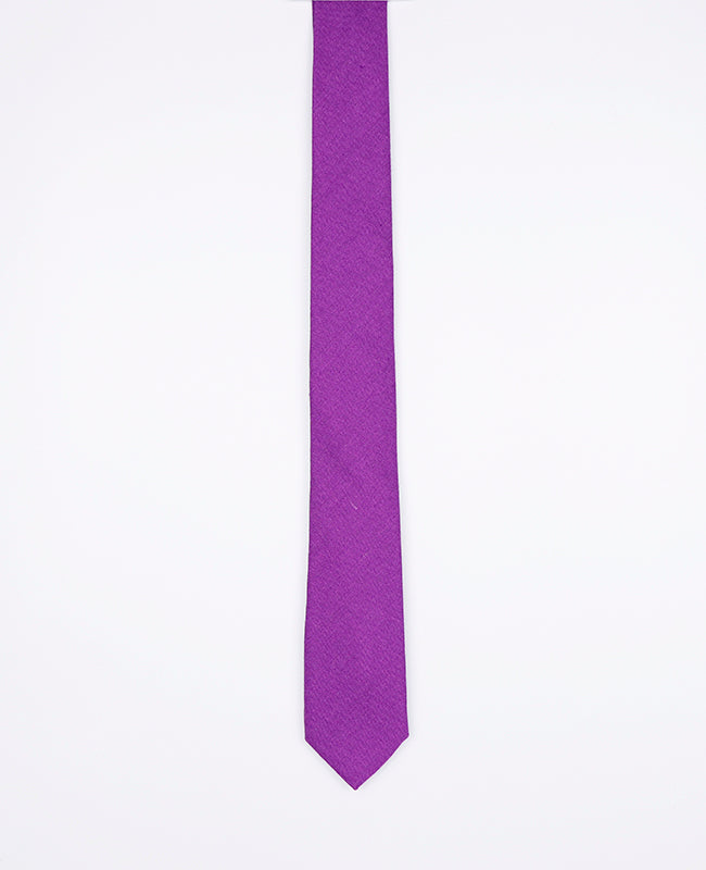 Cravate Violet n°2 Homme en Lin | Basile - Unipap's
