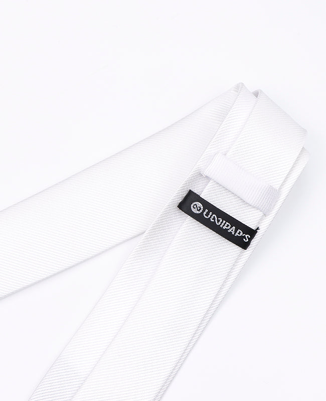 Cravate Blanc Homme en Polyester | Lucien - Unipap's