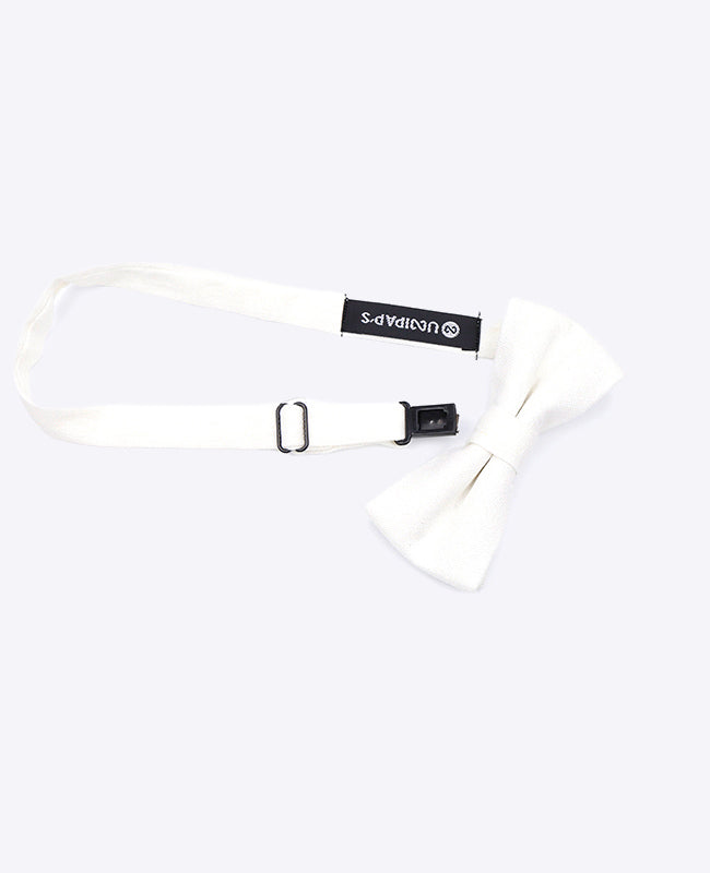 Noeud Papillon Blanc n°1 Enfant en Lin | Basile - Unipap's