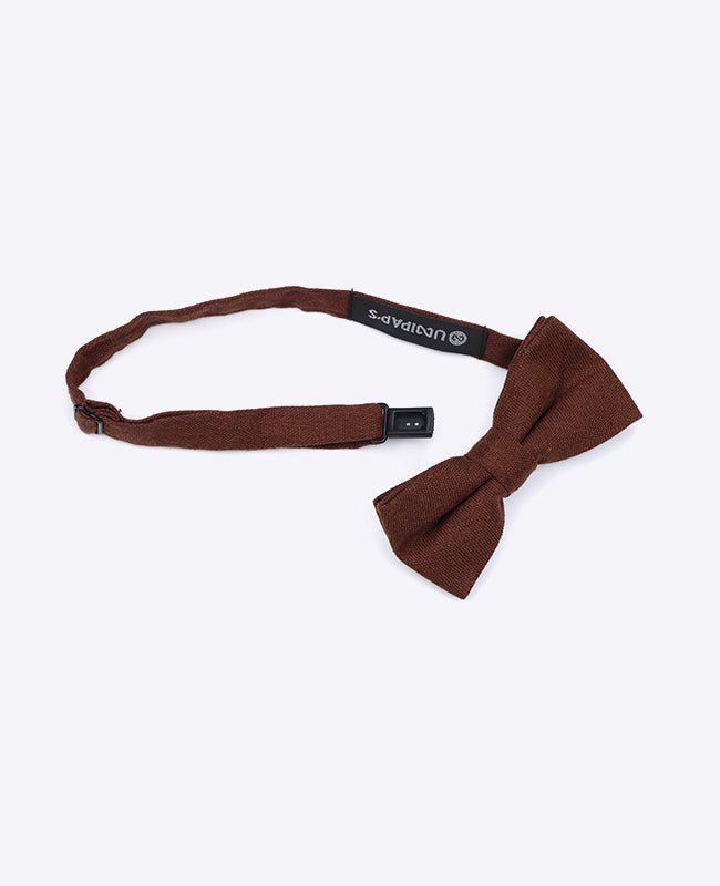 Noeud Papillon Marron n°2 Enfant en Lin | Basile - Unipap's