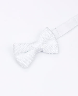 Noeud Papillon Blanc Enfant en Tricot «Léon»