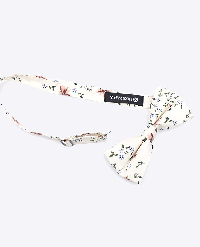 Noeud Papillon Liberty Blanc n°8 Homme en Coton «Charles»