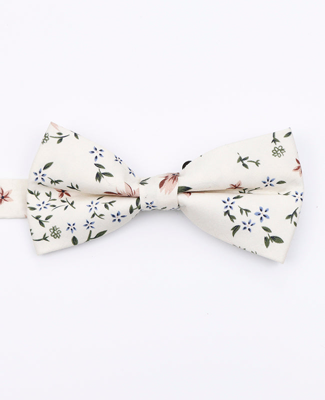 Noeud Papillon Liberty Blanc n°8 Homme en Coton «Charles»