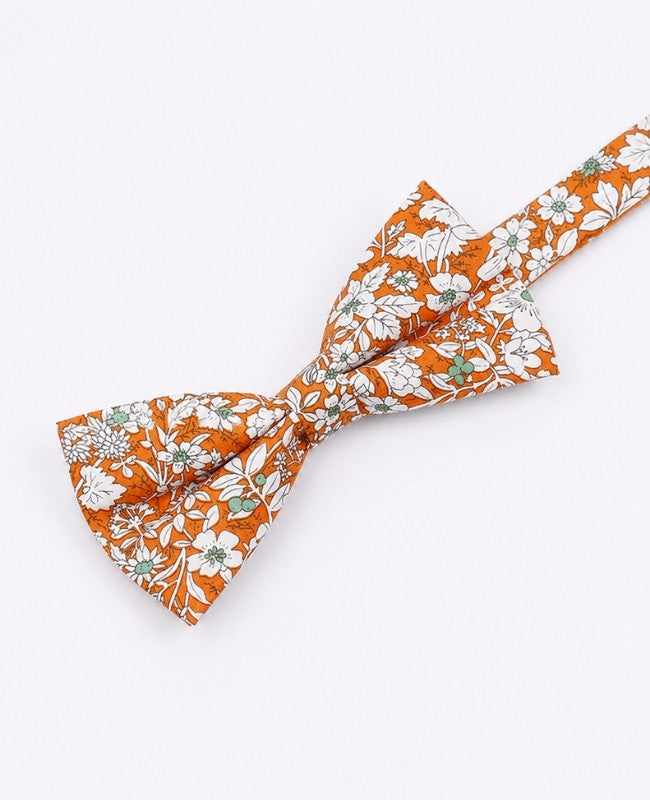 Noeud Papillon Liberty Orange Homme en Coton «Clovis»
