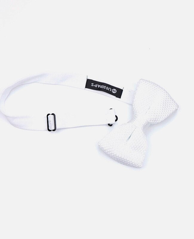 Noeud Papillon Blanc Homme en TricotNoeud Papillon Blanc Homme en Tricot «Léon»
