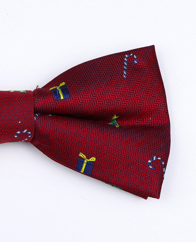 Noeud Papillon de Noël Rouge n°2 Homme en Polyester «Christmas»