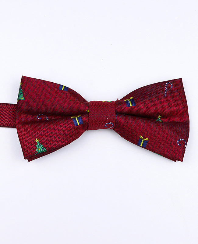 Noeud Papillon de Noël Rouge n°2 Homme en Polyester «Christmas»