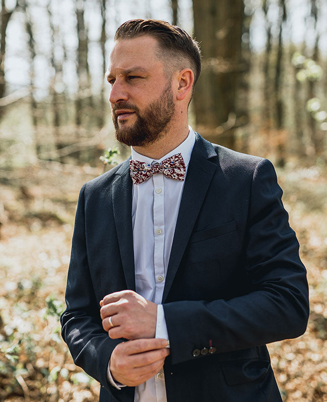 Noeud Papillon Liberty Rouge n°1 Homme en Coton «Clovis»