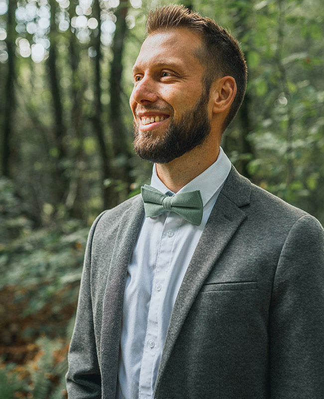 Noeud Papillon Vert n°2 Homme en Effet Velours «Simon»