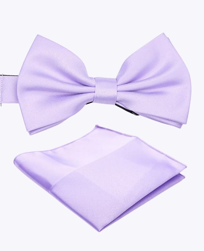 Noeud Papillon + Pochette de Costume Violet n°2 Homme en Polyester «Anatole»