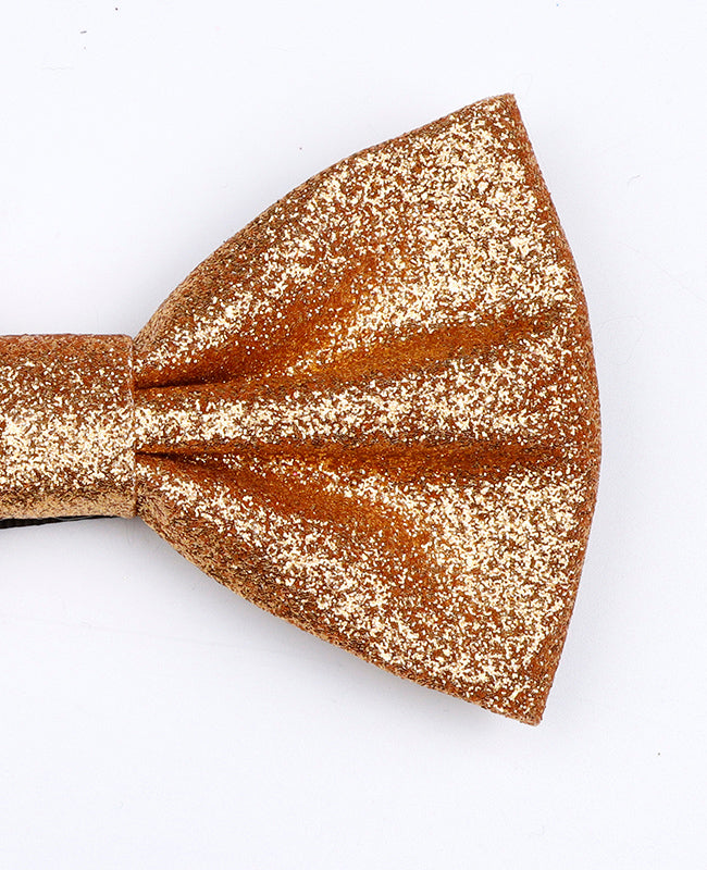 Noeud Papillon à Paillettes Doré n°2 Homme en Polyester «Olive»