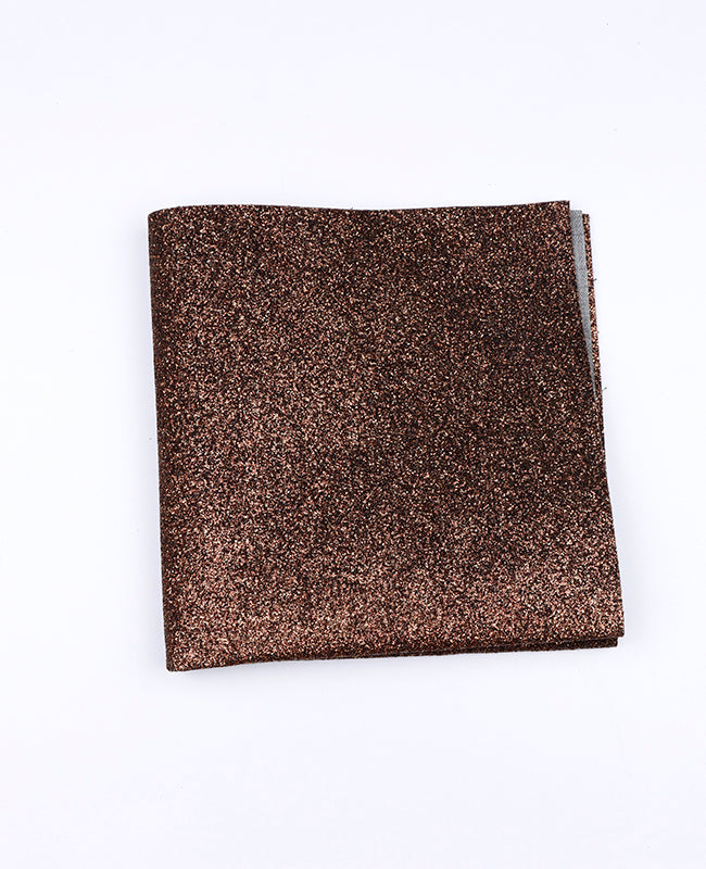 Pochette de Costume à Paillettes Marron en Polyester «Olive»