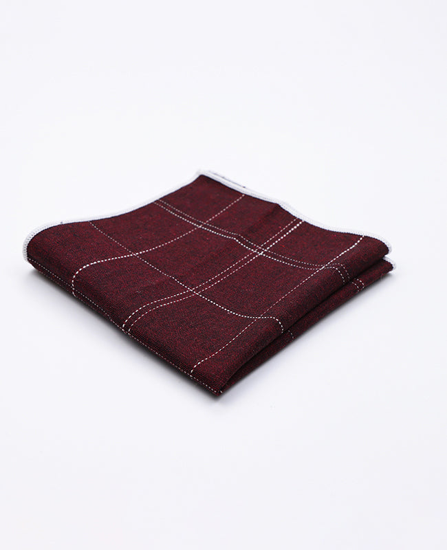 Pochette de Costume Tartan Rouge en Coton | Marcel - Unipap's