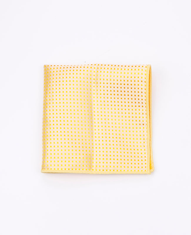 Pochette de Costume Jaune n°2 à Pois en Polyester «Louis»