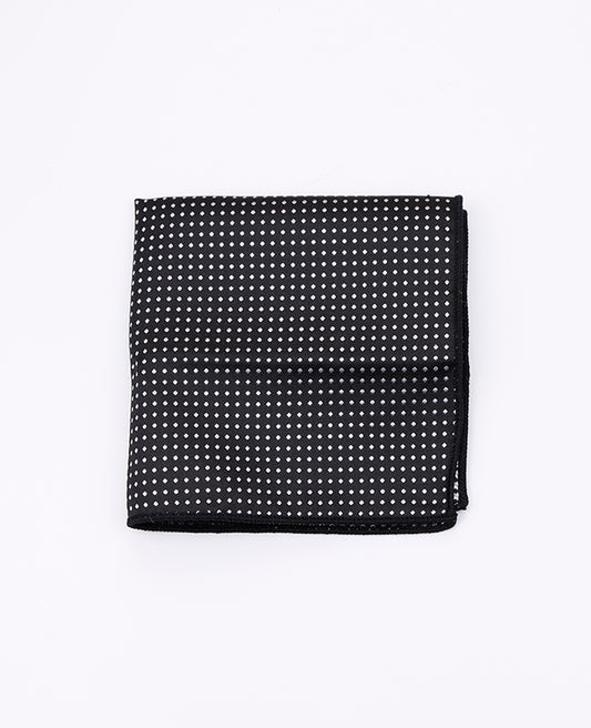 Pochette de Costume Noir n°2 à Pois en Polyester «Louis»