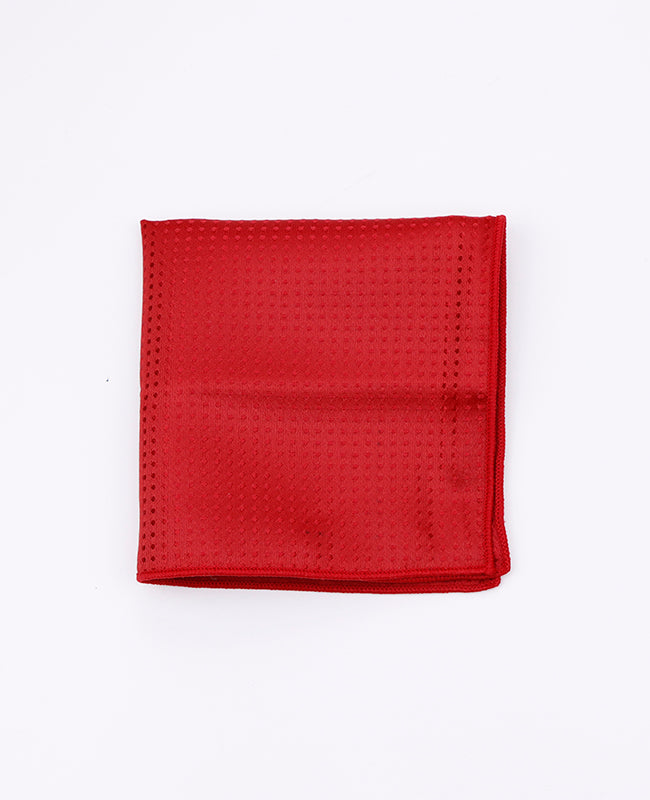 Pochette de Costume Rouge n°1 à Pois en Polyester «Louis»