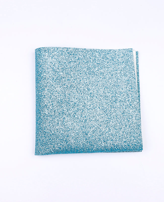 Pochette de Costume à Paillettes Bleu n°3 en Polyester «Olive»