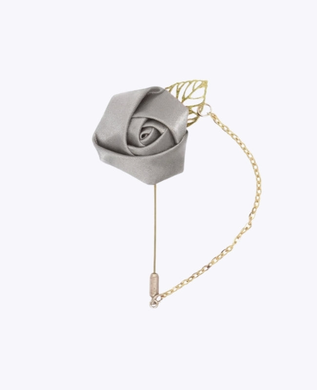 Boutonnière Fleur Gris Homme «Alfred»