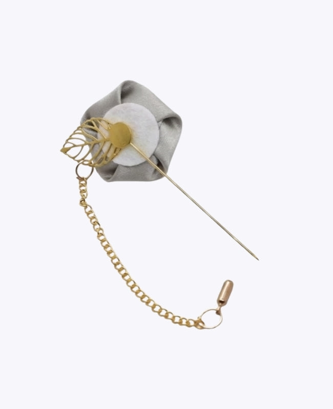 Boutonnière Fleur Gris Homme «Alfred»