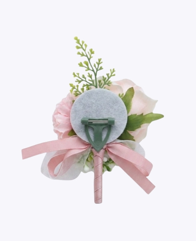 Boutonnière Fleur Rose Homme «Valentin»