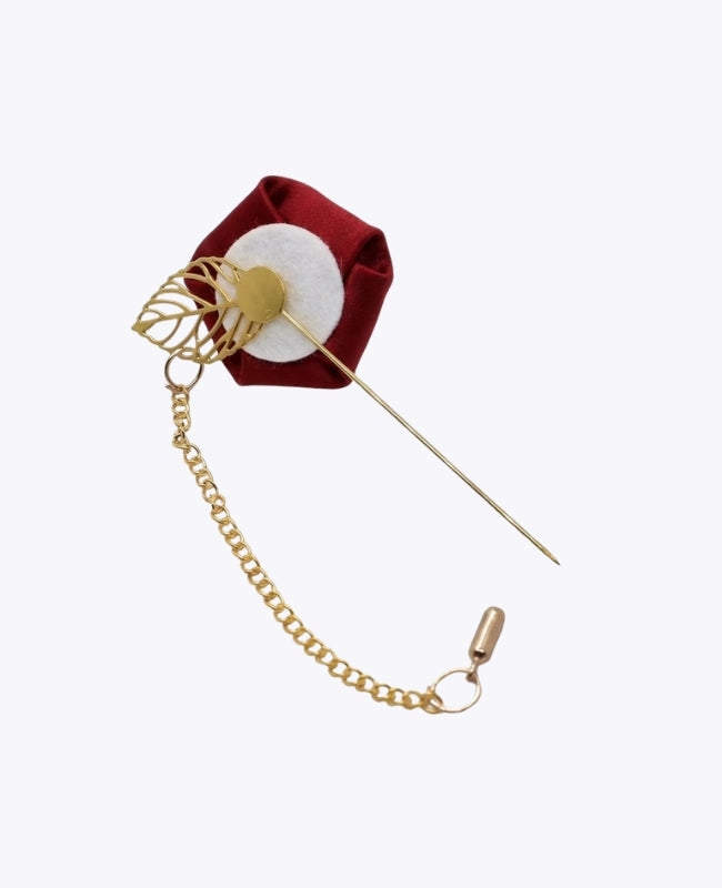 Boutonnière Fleur Rouge Homme «Alfred»