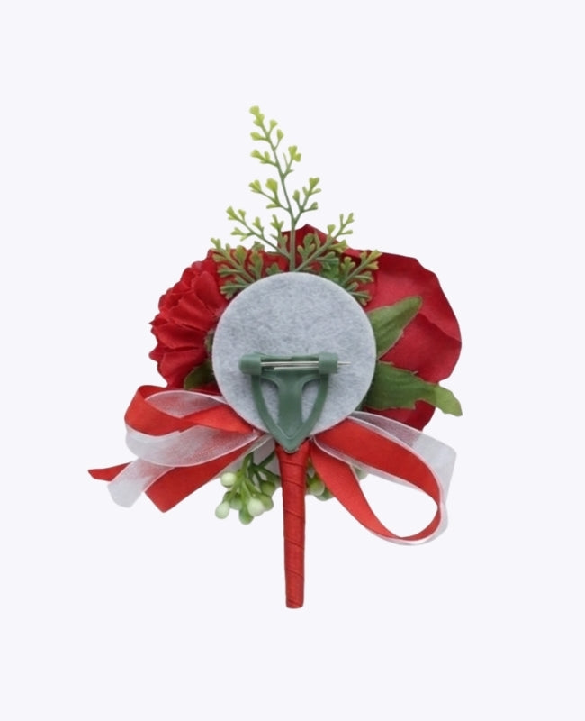 Boutonnière Fleur Rouge Homme «Valentin»
