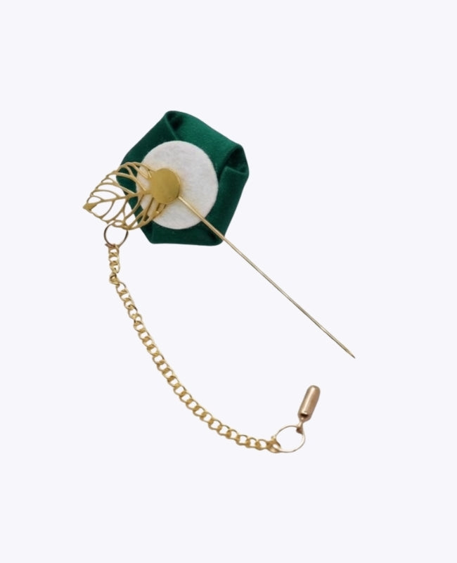 Boutonnière Fleur Vert Homme «Alfred»
