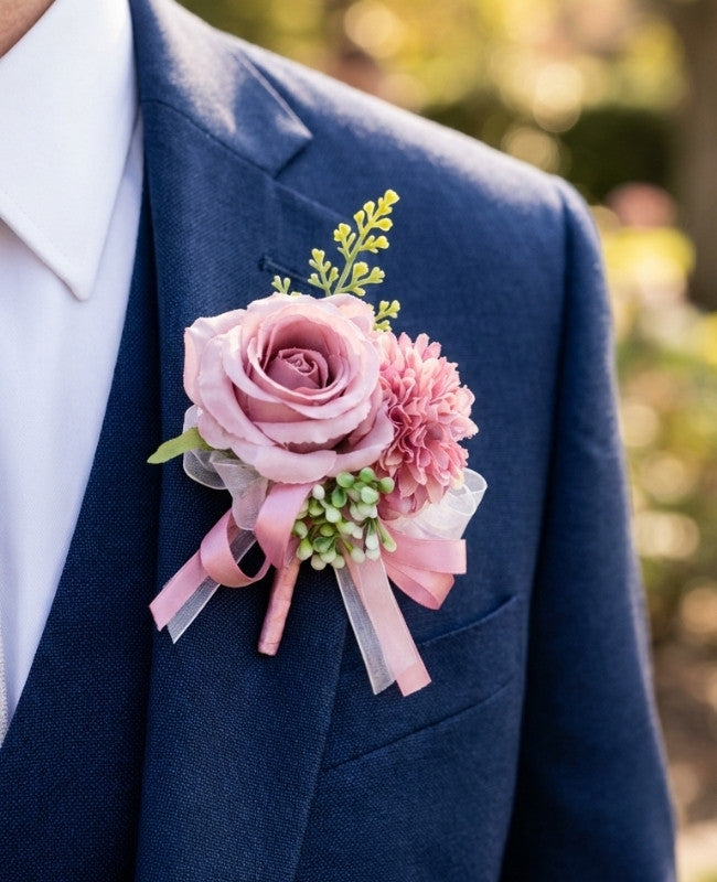 Boutonnière Fleur Violet Homme «Valentin»
