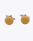 Boutons de Manchette Jaune n°1 en Effet Velours «Simon»