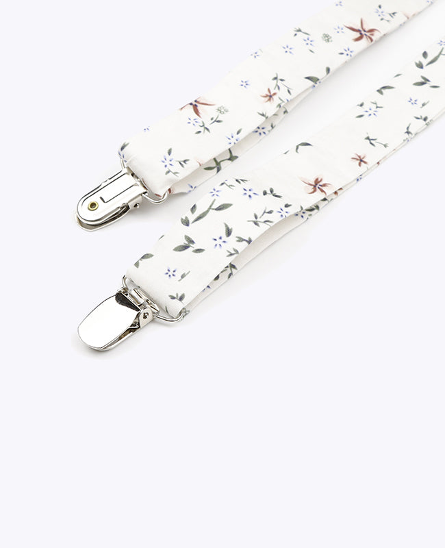 Bretelles Liberty Blanc n°8 en Coton «Charles»