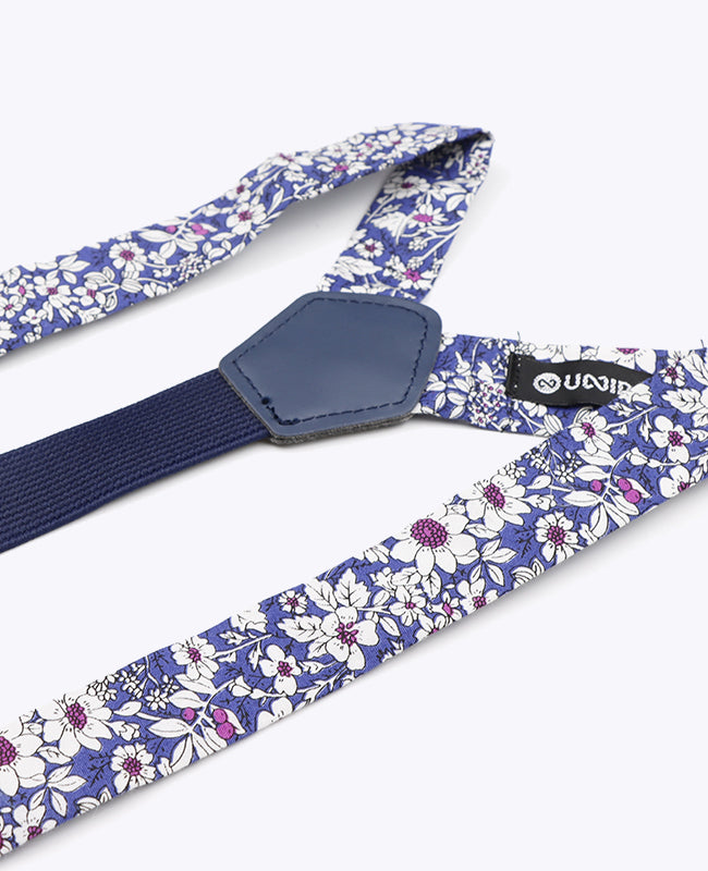 Bretelles Liberty Bleu n°1 en Coton «Clovis»