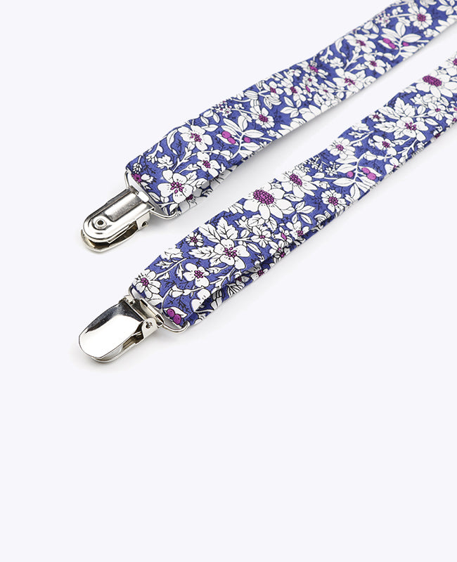 Bretelles Liberty Bleu n°1 en Coton «Clovis»