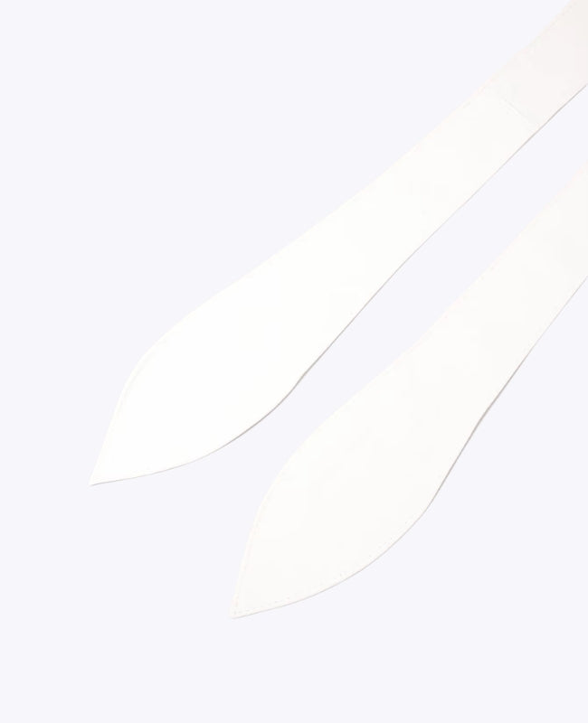 Ceinture de Robe à Nouer Femme Blanc en Cuir "Mathilde"