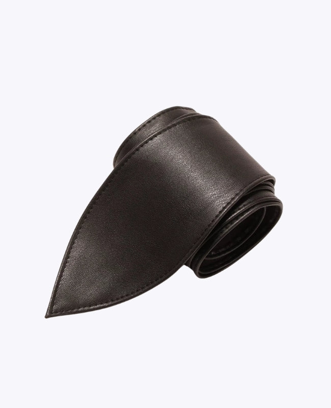 Ceinture de Robe à Nouer Femme Noir en Cuir "Mathilde"