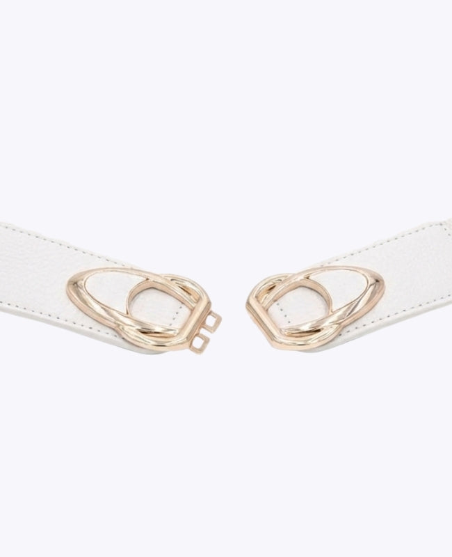 Ceinture de Robe Élastique Femme Blanc en Cuir "Louise"