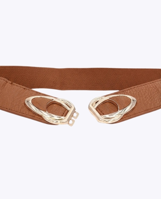 Ceinture de Robe Élastique Femme Marron en Cuir "Louise"