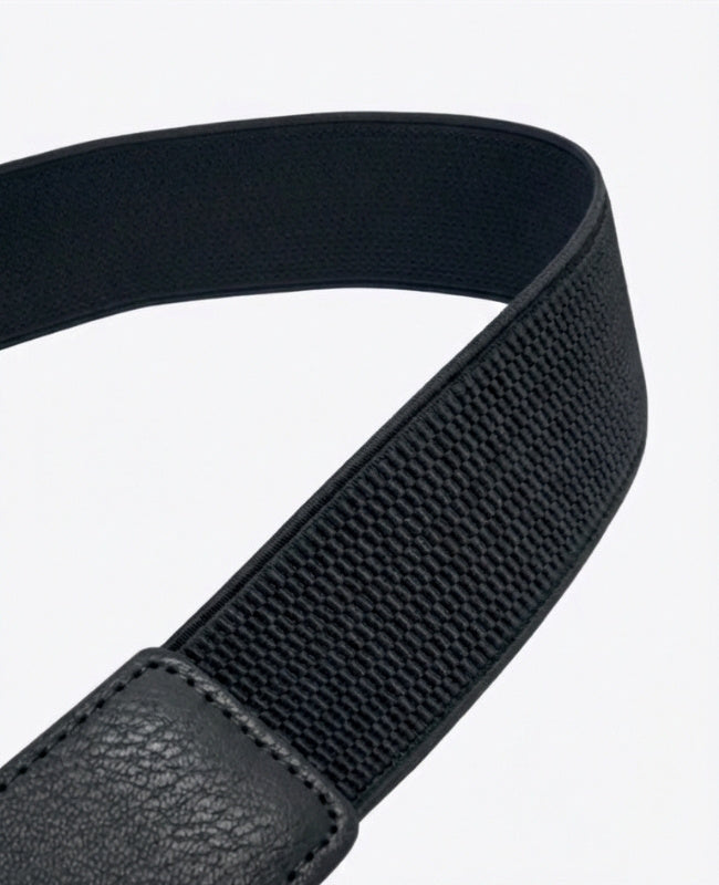 Ceinture de Robe Élastique Femme Noir en Cuir "Louise"