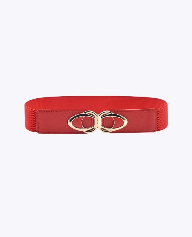 Ceinture de Robe Élastique Femme Rouge en Cuir "Louise"