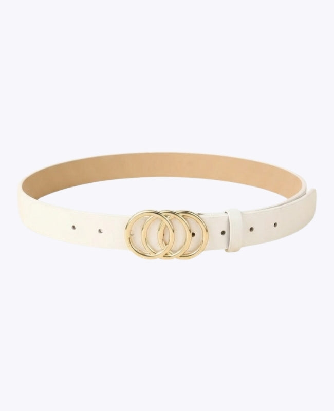 Ceinture de Robe Femme Blanc en Cuir "Clémence"