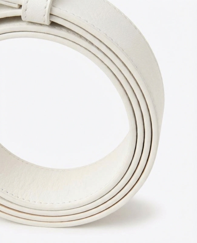 Ceinture de Robe Femme Blanc en Cuir "Clémence"