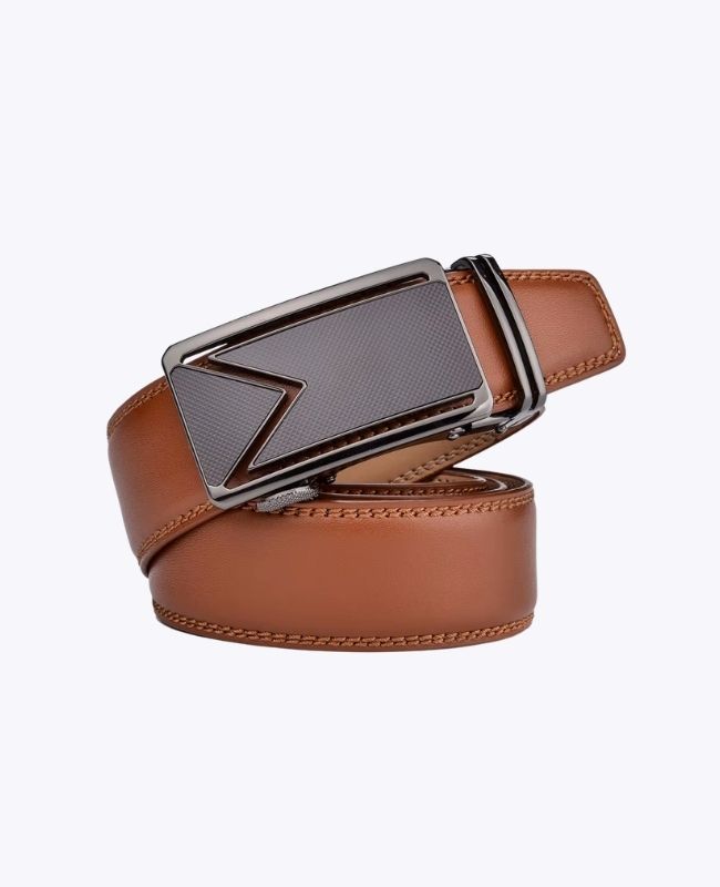 Ceinture Homme Marron en Cuir Sans Trou "Alphonse"