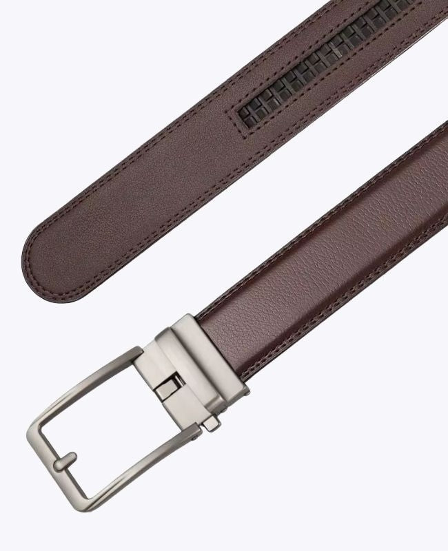 Ceinture de Costume Homme Marron en Cuir Sans Trou "Henri"