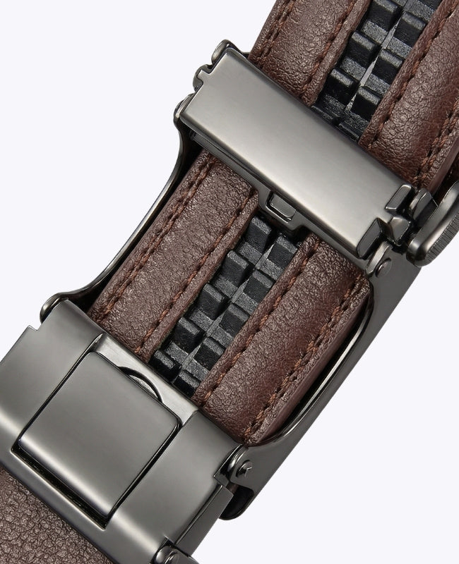 Ceinture de Costume Homme Marron en Cuir Sans Trou "Marceau"