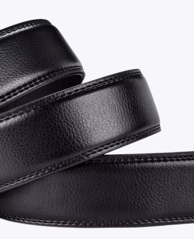 Ceinture Homme Noir en Cuir Sans Trou "Alphonse"