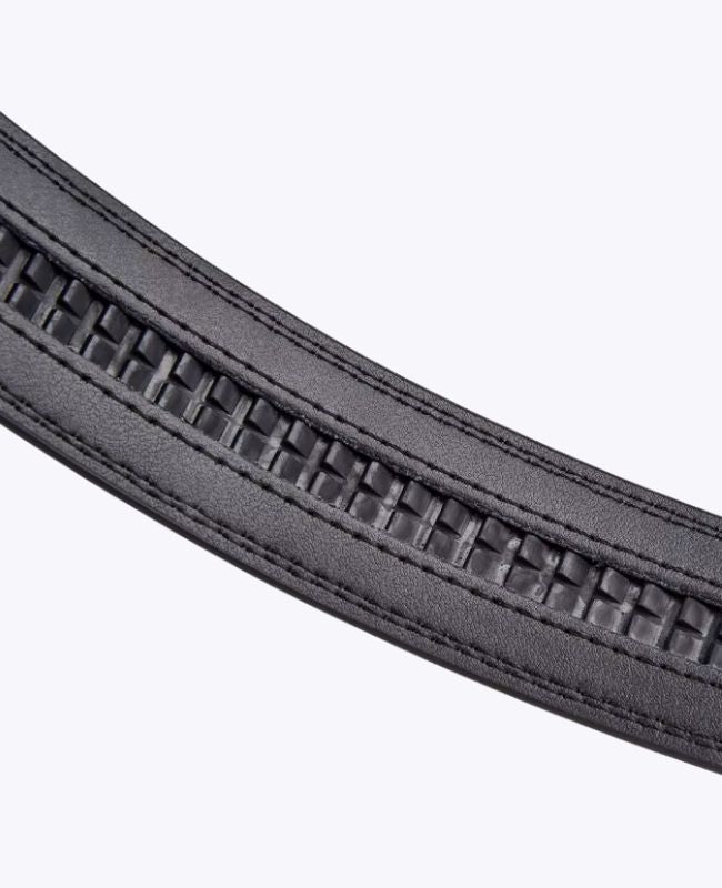 Ceinture Homme Noir en Cuir Sans Trou "Alphonse"