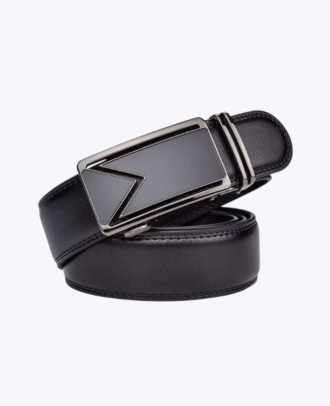 Ceinture Homme Noir en Cuir Sans Trou "Alphonse"